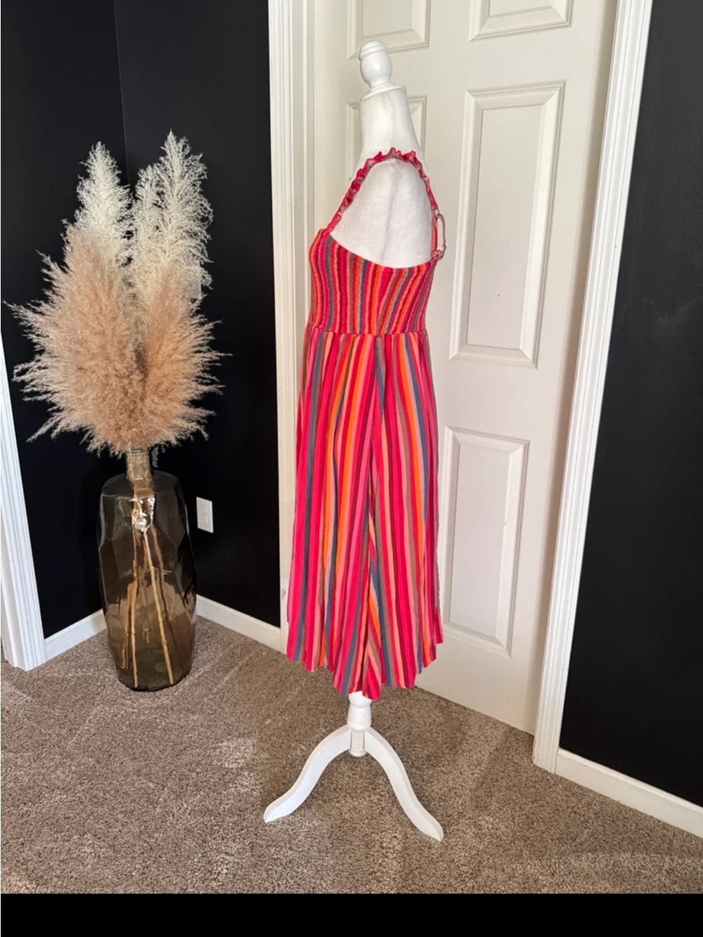 Torrid Midi Chaillis Smocked Tiered Dress in Striped Midi Dress size 0 or Large - Picture 9 of 12